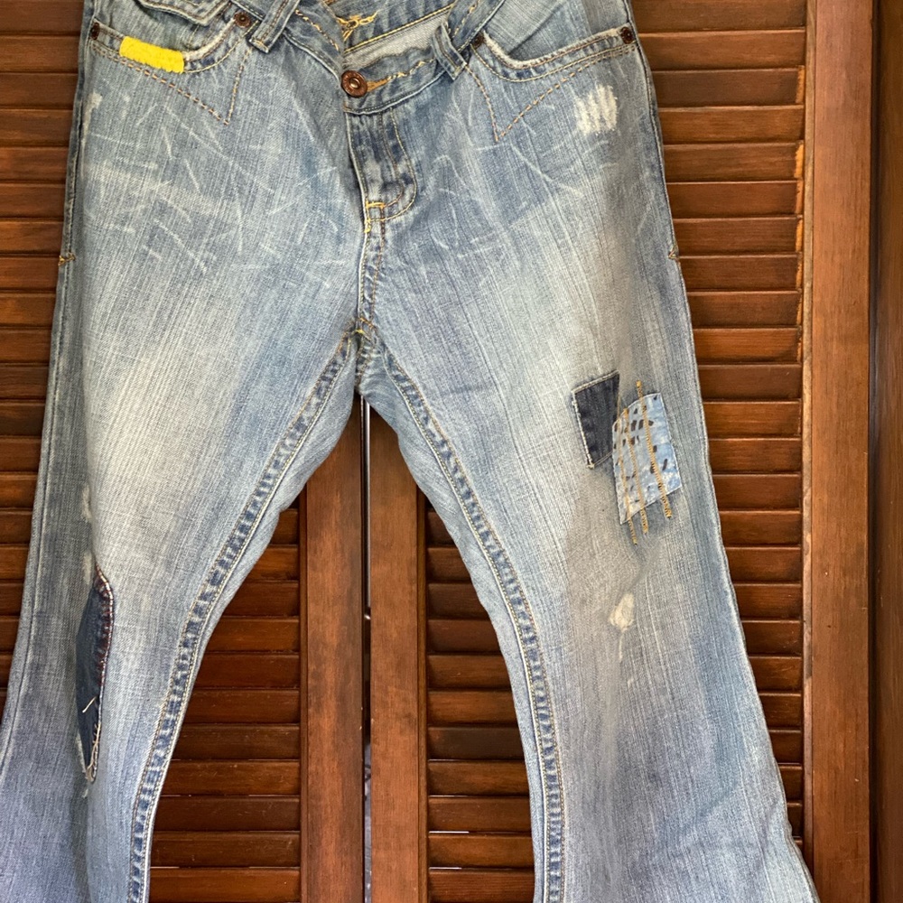 Old Navy patchwork jeans